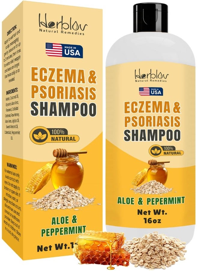 Herblov Eczema Shampoo – All-Natural Dermatitis & Psoriasis Treatment for Dry, Itchy, Flaky Skin – Daily Dandruff & Scalp Treatment – Itchy Scalp Relief for Men, Women & Kids – Eczema Soap Shampoo Made in USA - Image 1